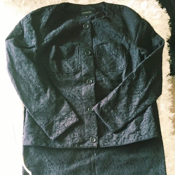 Talbots Jackets & Blazers - Talbots NWT Black Lace Suit NWT 4 Career $119